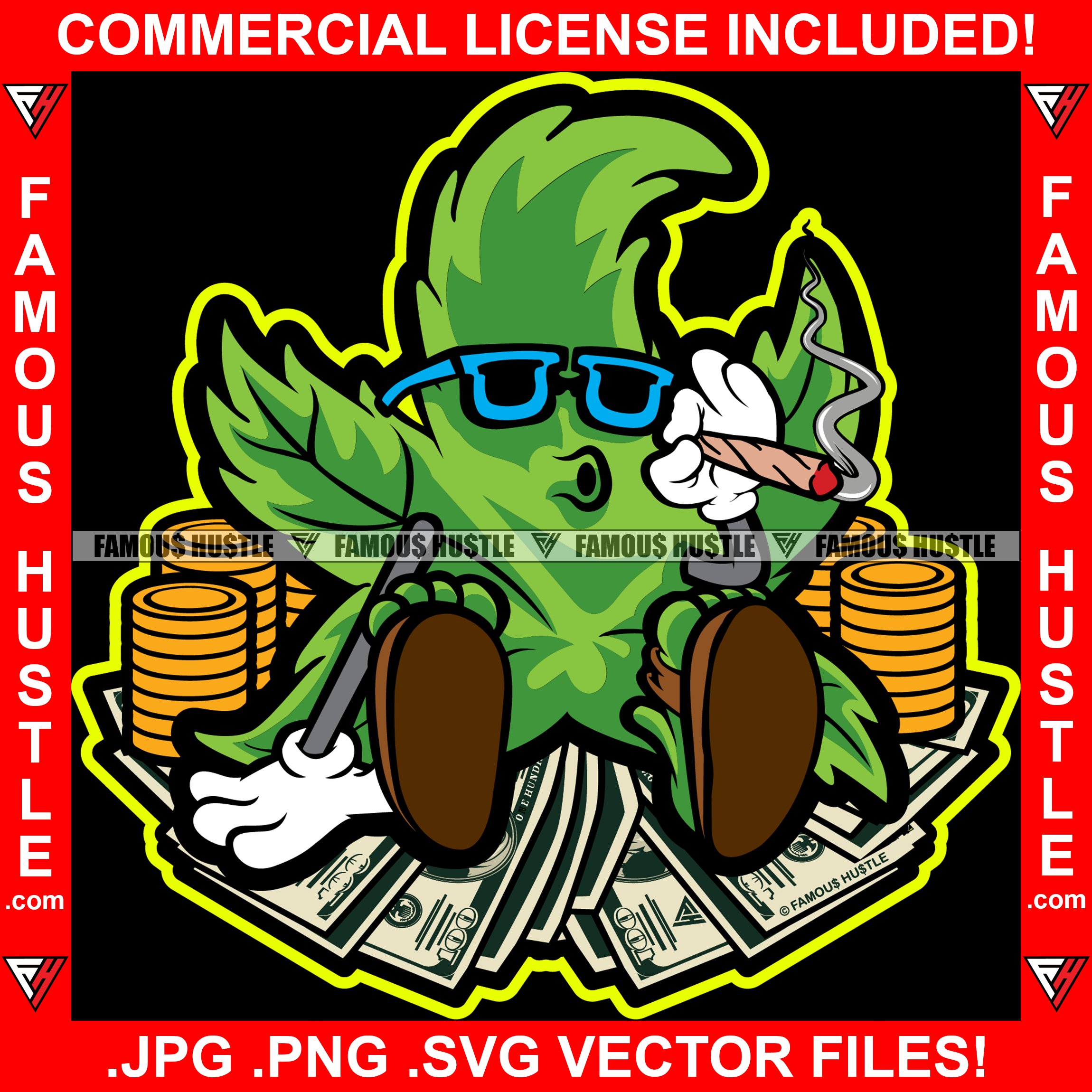 Money Savage Gangster Green Drug Tree Leaf Smoking Cash Stacks Gold Coins Hip Hop Rap Rapper Plug Trap Street Hood Ghetto Swag Thug Hustling Famous Hustle Baller Trapper Art Graphic Design Logo T-Shirt Print Printing JPG PNG SVG Vector Cut File