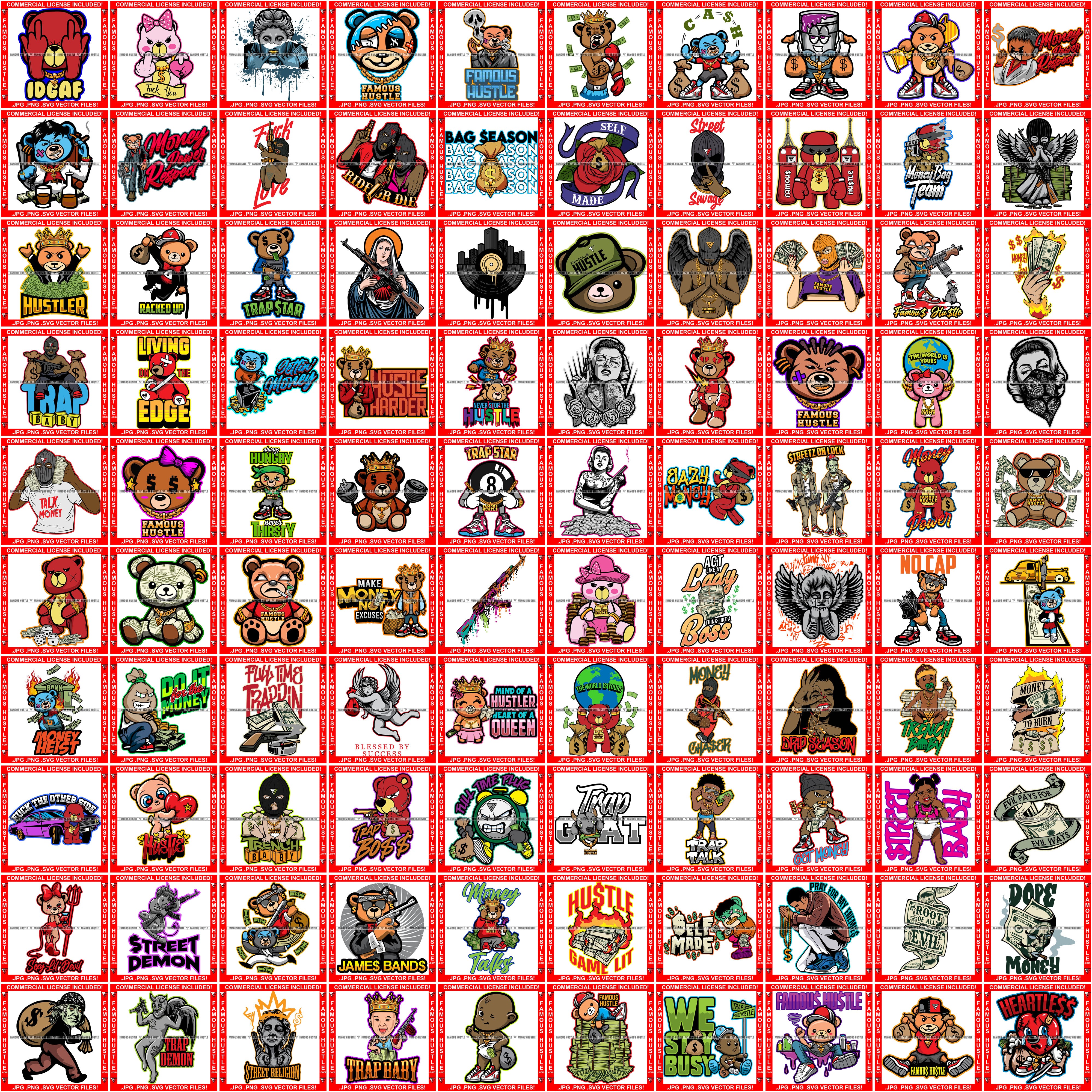 100 Designs Mega Bundle Famous Hustle Volume 04