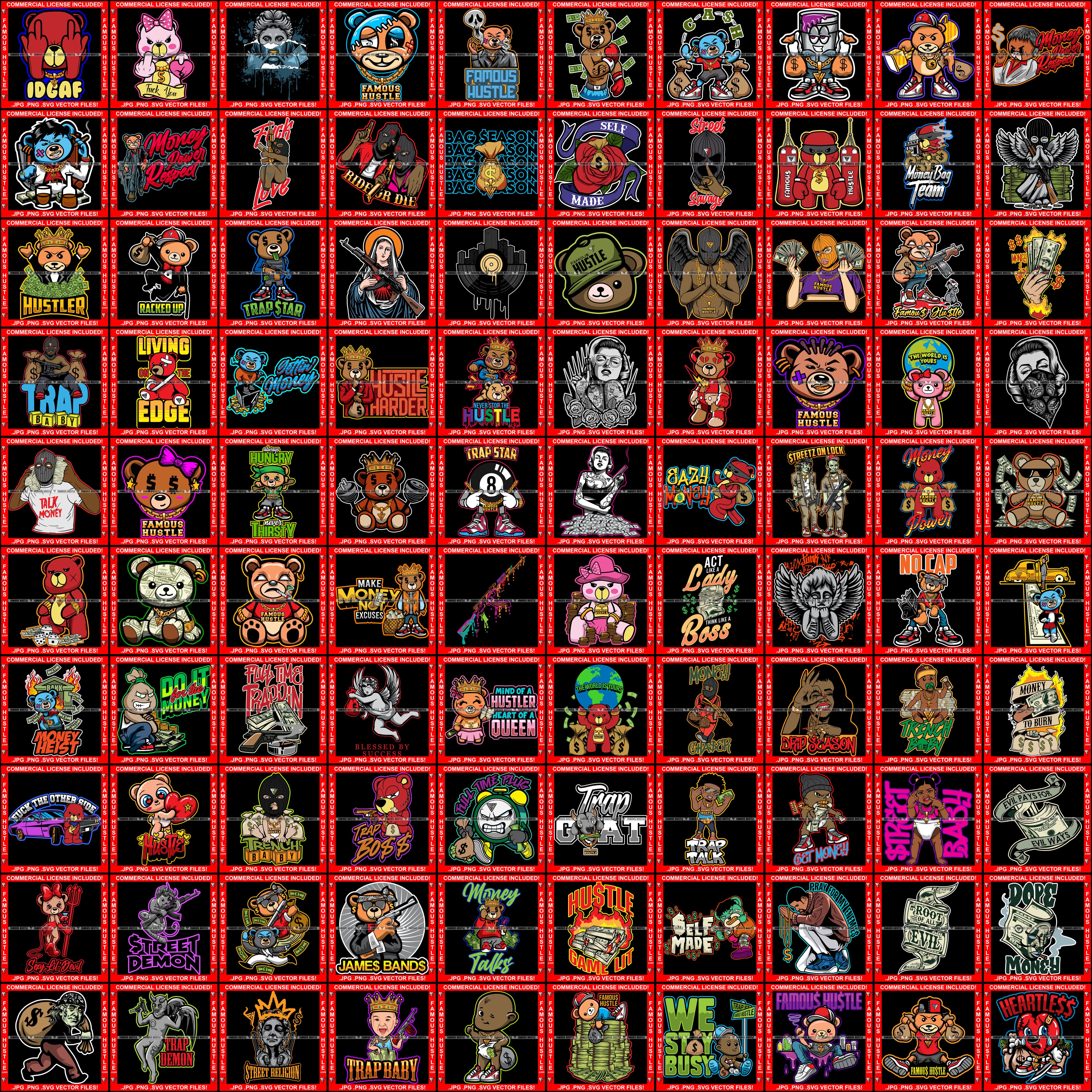 100 Designs Mega Bundle Famous Hustle Volume 04