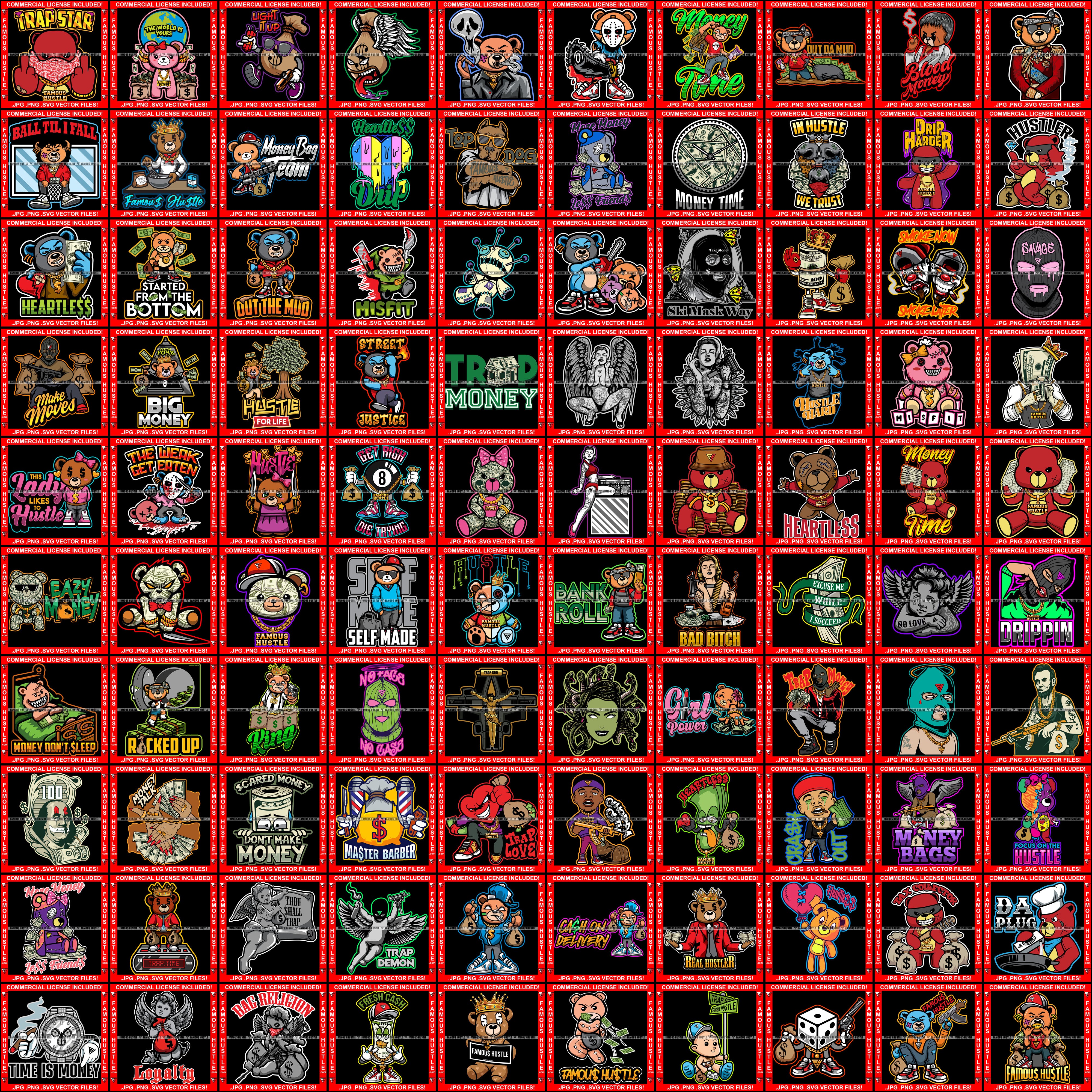 100 Designs Mega Bundle Famous Hustle Volume 01