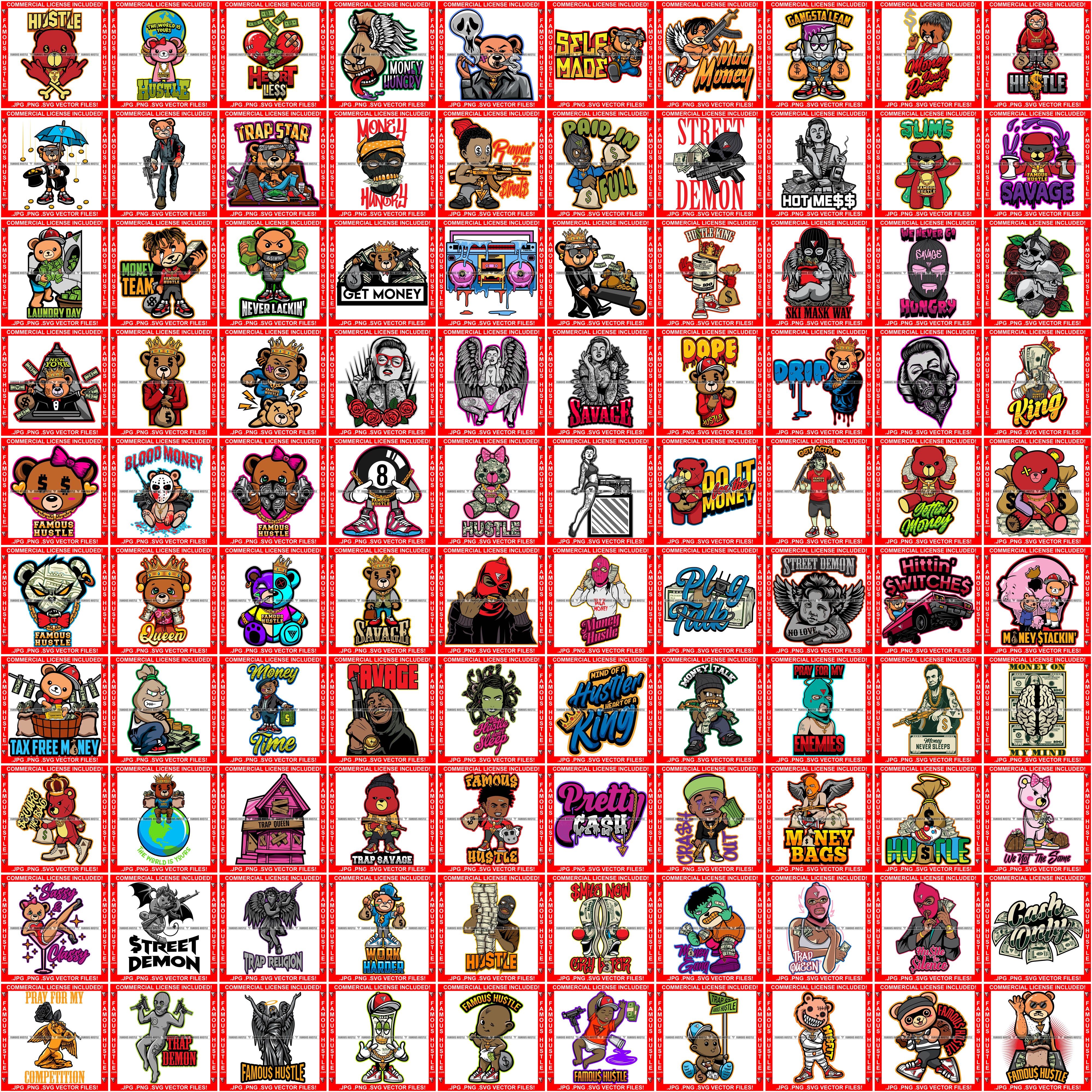 100 Designs Mega Bundle Famous Hustle Volume 05