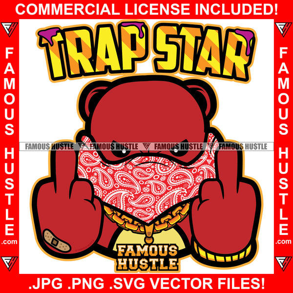 Trap Star Gangster Hustle Teddy Bear Scar Face Cell Phone 
