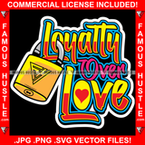 Loyalty Over Love Gold Lock Famous Hustle Tattoo Hip Hop Rap Hustling Boss Drip Swag Plug Trap Hood Thug Gang Street Mafia Mob Famous Hustle Quote Art Graphic Design Logo T-Shirt Print Printing JPG PNG SVG Vector Cut File