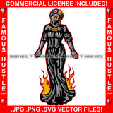 Famous Hustle Sexy Lady Statue Fire Eyes Gold Jewelry Necklace ip Hop Rap Rapper Plug Trap Street Hood Ghetto Swag Thug Hustler Hustling Baller Trapper Art Graphic Design Logo T-Shirt Print Printing JPG PNG SVG Vector Cut File