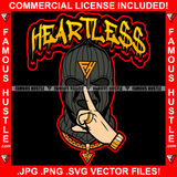 Heartless Gangster Ski Mask Wearing Gold Jewelry Shhh Finger Sign Hand Gesture Hip Hop Rap Rapper Plug Trap Street Hood Ghetto Thug Hustler Hustling Drip Famous Hustle Quote Art Graphic Design Logo T-Shirt Print Printing JPG PNG SVG Vector Cut File