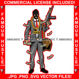 We Never Go Hungry Gangster Man Black Ski Mask Suit Dress Gold Jewelry Cash Money Falling Hip Hop Rap Rapper Plug Trap Street Hood Ghetto Swag Thug Hustler Hustling Savage Famous Hustle Art Graphic Design Print Printing Vector SVG Cut File