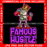 Famous Hustle King Gangster 100 Dollar Bill Money Roll Cash Bags Pistols Pointing Red Gloves Sneakers Hip Hop Hat Cap Sneakers Hip Hop Rap Drip Plug Trap Hood Tattoo Cartoon Character Ghetto Quote Art Graphic Design Logo Print Printing Vector SVG Cut File