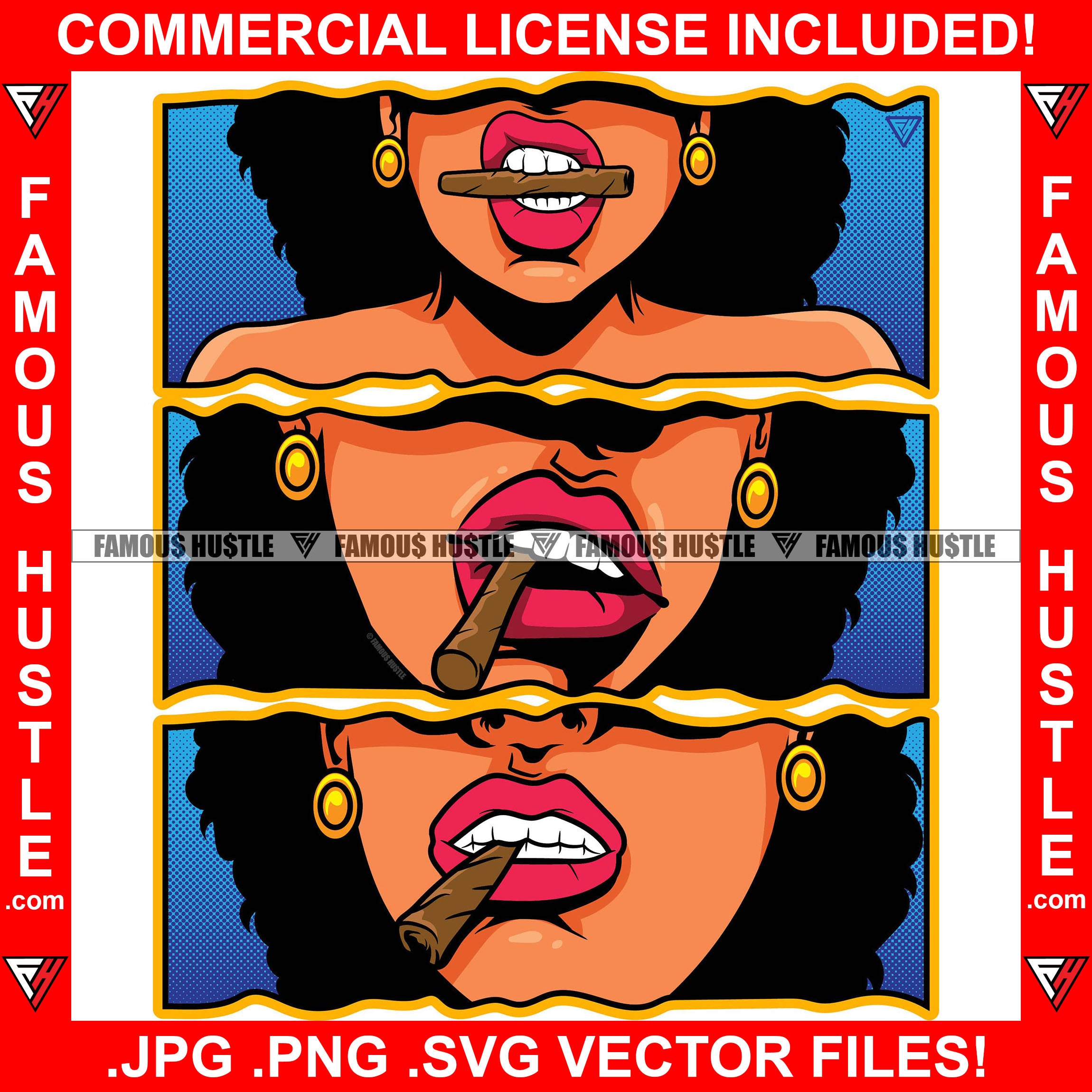 Blowing Money Fast Sexy Black Lady Lips Cigar Smoking Gold Jewelry Hip Hop Rap Rapper Plug Trap Street Hood Ghetto Swag Thug Hustler Hustling Famous Hustle Baller Trapper Art Graphic Design Logo T-Shirt Print Printing JPG PNG SVG Vector Cut File