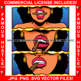 Blowing Money Fast Sexy Black Lady Lips Cigar Smoking Gold Jewelry Hip Hop Rap Rapper Plug Trap Street Hood Ghetto Swag Thug Hustler Hustling Famous Hustle Baller Trapper Art Graphic Design Logo T-Shirt Print Printing JPG PNG SVG Vector Cut File