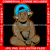 Gangster Baby Boy Diaper Shine Different Body Tattoo Gold Jewelry Money Cash Cap Hat Hip Hop Rap Plug Trap Street Hood Ghetto Thug Hustler Hustling Famous Hustle Rich Art Graphic Design Logo T-Shirt Print Printing JPG PNG SVG Vector Cut File