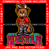 Hustle Gangster Teddy Bear Angry Scar Face Bandage Gold Necklace Jewelry Cash Money Bag T-shirt Jeans Cap Sneaker Hip Hop Rap Trap Street Hood Thug Hustler Drip Famous Quote Art Graphic Design Logo T-Shirt Print Printing JPG PNG SVG Vector Cut File