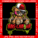 Bag Chaser Dripping Cute Teddy Bear Black Glasses Gold Necklace Cap Cash Money Bags Hip Hop Plug Trap Hood Ghetto Swag Thug Hustler Hustling Famous Hustle Baller Trapper Quote Art Graphic Design Logo T-Shirt Print Printing JPG PNG SVG Vector Cut File