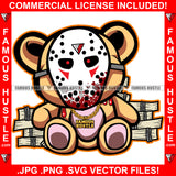 Big Dreams Gangster Killer Teddy Bear Hockey Mask Blood Dripping Gold Jewelry Cash Bundles Hip Hop Rap Plug Trap Street Hood Ghetto Swag Thug Famous Hustle Baller Trapper Art Graphic Design Logo T-Shirt Print Printing JPG PNG SVG Vector Cut File
