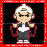 Plug Gangster Baby Boy Angry Face Cap Plugging Wire Hip Hop Rap Rapper Trap Street Hood Ghetto Swag Thug Hustler Hustling Famous Hustle Baller Trapper Art Graphic Design Logo T-Shirt Print Printing JPG PNG SVG Vector Cut File