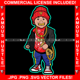 Gangster Baby Boy Mean Face Knit Winter Hat Cap Gold Teeth Jewelry Money Cash Bag Hip Hop Rap Plug Trap Street Hood Ghetto Thug Hustler Hustling Famous Hustle Rich Art Graphic Design Logo T-Shirt Print Printing JPG PNG SVG Vector Cut File