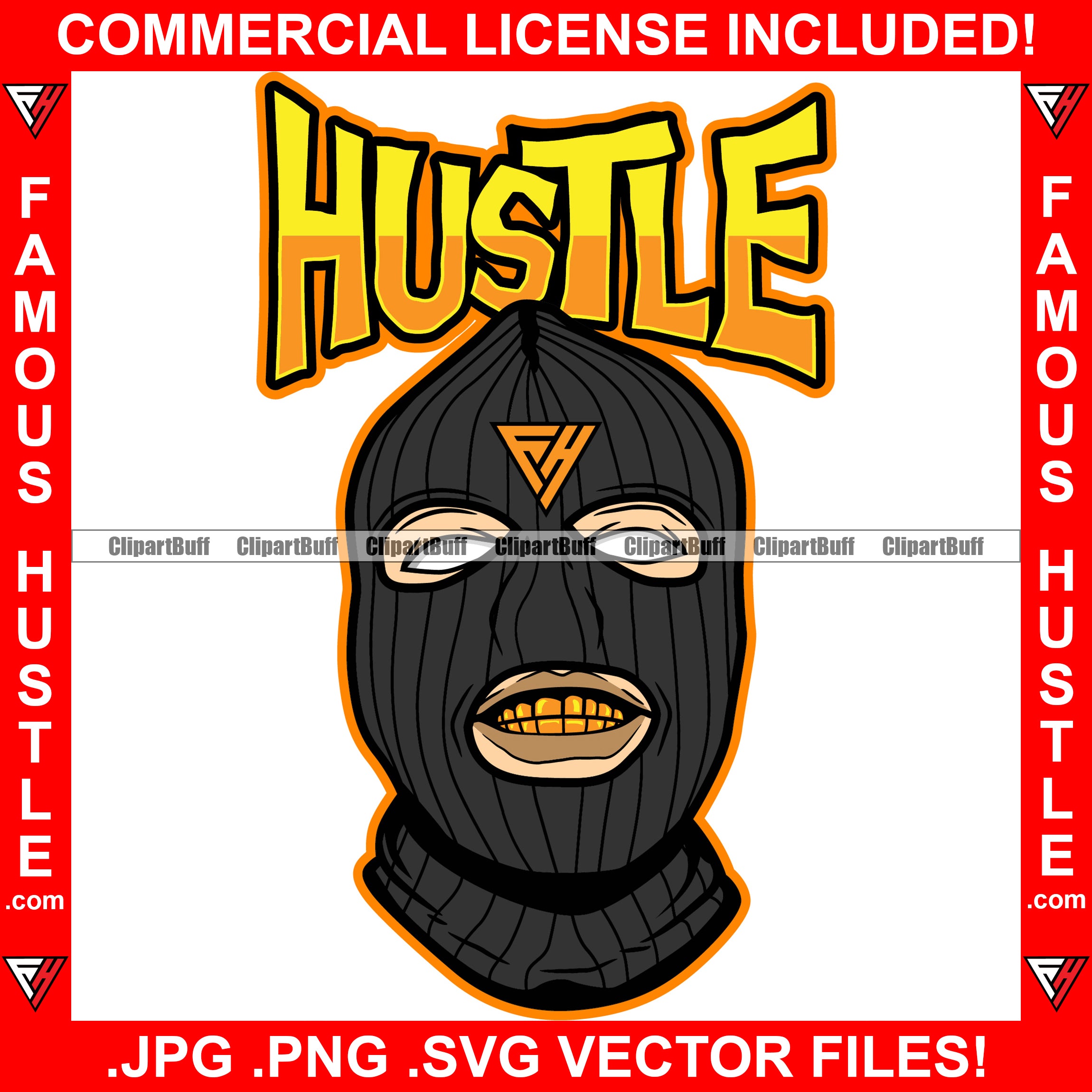Famous Hustle Gangster Man Gold Teeth Ski Mask White Eyes Thief Robber ...