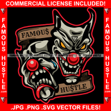 Famous Hustle Smile Now Cry Never Horror Joker Face Smilling Crying Tears Hip Hop Rap Rapper Plug Trap Street Hood Ghetto Swag Thug Hustler Hustling Baller Trapper Quote Art Graphic Design Logo T-Shirt Print Printing JPG PNG SVG Vector Cut File