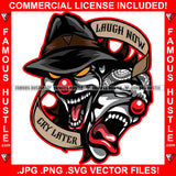 Laugh Now Cry Later Good Times Bad Times Joker Face Smilling Crying Eyes Cap Hat Hip Hop Rap Rapper Plug Trap Street Hood Swag Famous Hustle Baller Trapper Quote Art Graphic Design Logo T-Shirt Print Printing JPG PNG SVG Vector Cut File