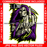 Street Demon Savage Skull Skeleton Grim Reaper Hooded Angry Middle Finger Hip Hop Rap Plug Trap Street Hood Swag Thug Hustler Hustling Famous Hustle Baller Trapper Art Graphic Design Logo T-Shirt Print Printing JPG PNG SVG Vector Cut File