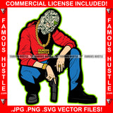 Back In Blood Gangster Man White Eyes Cash Money Ski Mask Gold Necklace Pistol Gun Hip Hop Rap Rapper Plug Trap Street Hood Ghetto Swag Thug Hustler Hustling Famous Hustle Art Graphic Design Logo T-Shirt Print Printing JPG PNG SVG Vector Cut File