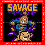 Savage Money Cash Bag Cartoon Character Dollar Sign Eyes Mean Face Killing Drip Op Opponent Rapper Plug Trap Street Hood Ghetto Thug Hustler Hustling Famous Hustle Killer Quote Art Graphic Design Logo T-Shirt Print Printing JPG PNG SVG Vector Cut File