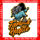 Famous Hustle Gangster Statue Angel Wings Ski Mask Cash Money Bag Hip Hop Rap Rapper Plug Trap Street Hood Ghetto Swag Thug Hustler Hustling Baller Trapper Quote Art Graphic Design Logo T-Shirt Print Printing JPG PNG SVG Vector Cut File