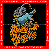 Famous Hustle Gangster Statue Angel Wings Ski Mask Cash Money Bag Hip Hop Rap Rapper Plug Trap Street Hood Ghetto Swag Thug Hustler Hustling Baller Trapper Quote Art Graphic Design Logo T-Shirt Print Printing JPG PNG SVG Vector Cut File