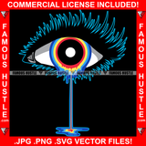 Famous Hustle Sexy Lady Eye Rainbow Dripping Drip Hip Hop Rap Plug Trap Street Hood Ghetto Swag Thug Hustling Drip Rich Art Graphic Design Logo T-Shirt Print Printing JPG PNG SVG Vector Cut File