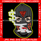 Gangster Boss Bitch Lady Black Ski Mask Beautiful Eyes Smoking Smoke Hip Hop Rap Rapper Plug Trap Street Hood Ghetto Swag Thug Hustling Flex Drip Famous Hustler Art Graphic Design Logo T-Shirt Print Printing JPG PNG SVG Vector Cut File