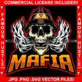 Mafia Skull Face Hat White Smoke Coming Out Mouth Hip Hop Rap Rapper Plug Trap Street Hood Ghetto Swag Thug Hustler Hustling Famous Hustle Baller Trapper Quote Art Graphic Design Logo T-Shirt Print Printing JPG PNG SVG Vector Cut File