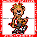 King Gangster Teddy Bear Scar Face Hockey Gold Jewelry Sneakers Bottle Hip Hop Rap Rapper Plug Trap Street Hood Ghetto Swag Thug Hustler Hustling Famous Hustle Baller Trapper Art Graphic Design Logo T-Shirt Print Printing JPG PNG SVG Vector Cut File