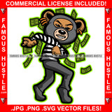 We Run The Streets Teddy Bear Ski Mask Running Cash Raining Jail Dress Hip Hop Rap Plug Trap Street Hood Ghetto Thug Hustler Hustling Drip Famous Hustle Art Graphic Design Logo T-Shirt Print Printing JPG PNG SVG Vector Cut File