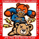 Angry Teddy Bear Mean Face Gold Teeth Jewelry Killing Op Opp Stomping Opponent Enemy Rapper Plug Trap Street Hood Ghetto Swag Thug Hustler Hustling Famous Hustle Killer Art Graphic Design Logo T-Shirt Print Printing JPG PNG SVG Vector Cut File