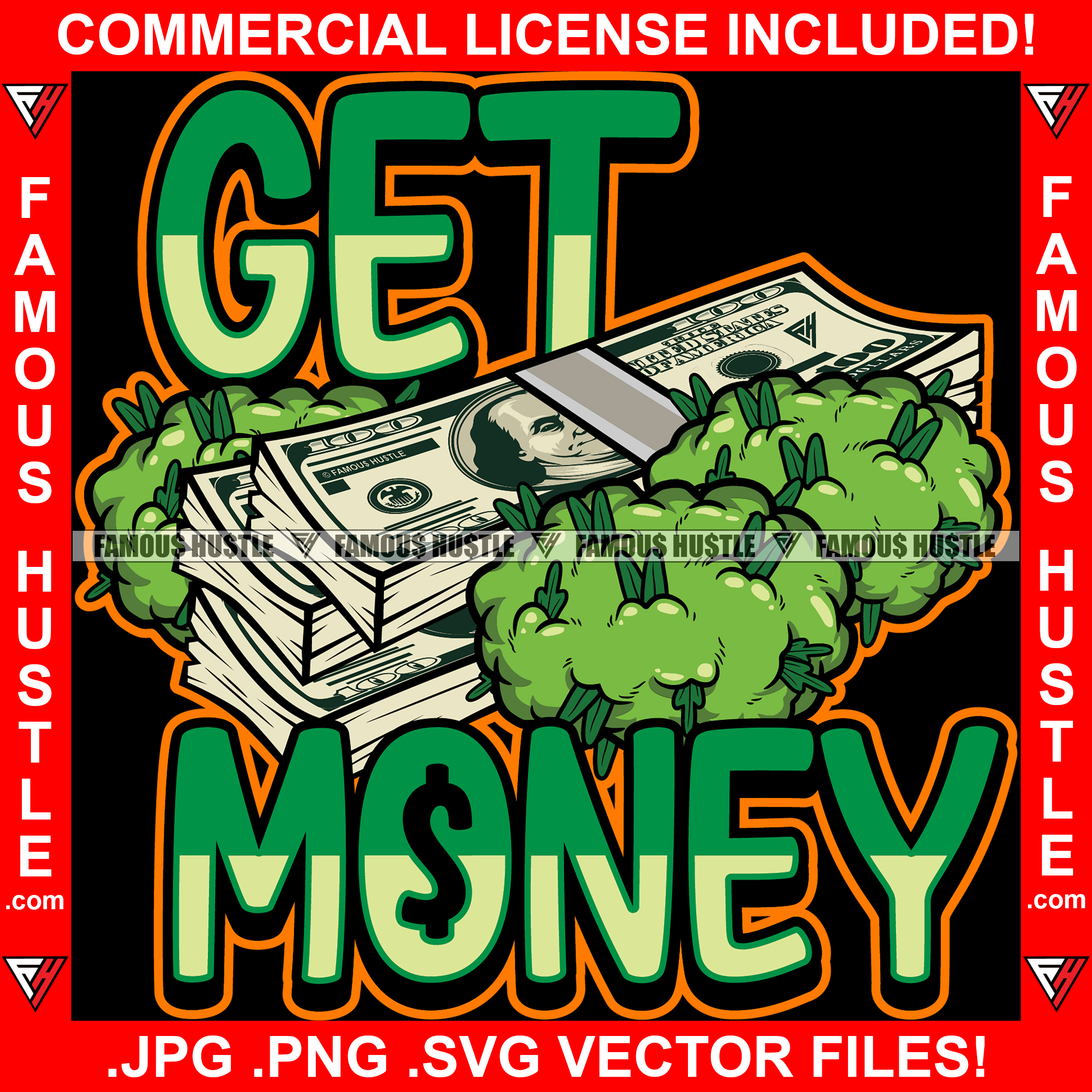 Get Money Cash Bundles Drugs Hip Hop Rap Rapper Plug Trap Street 