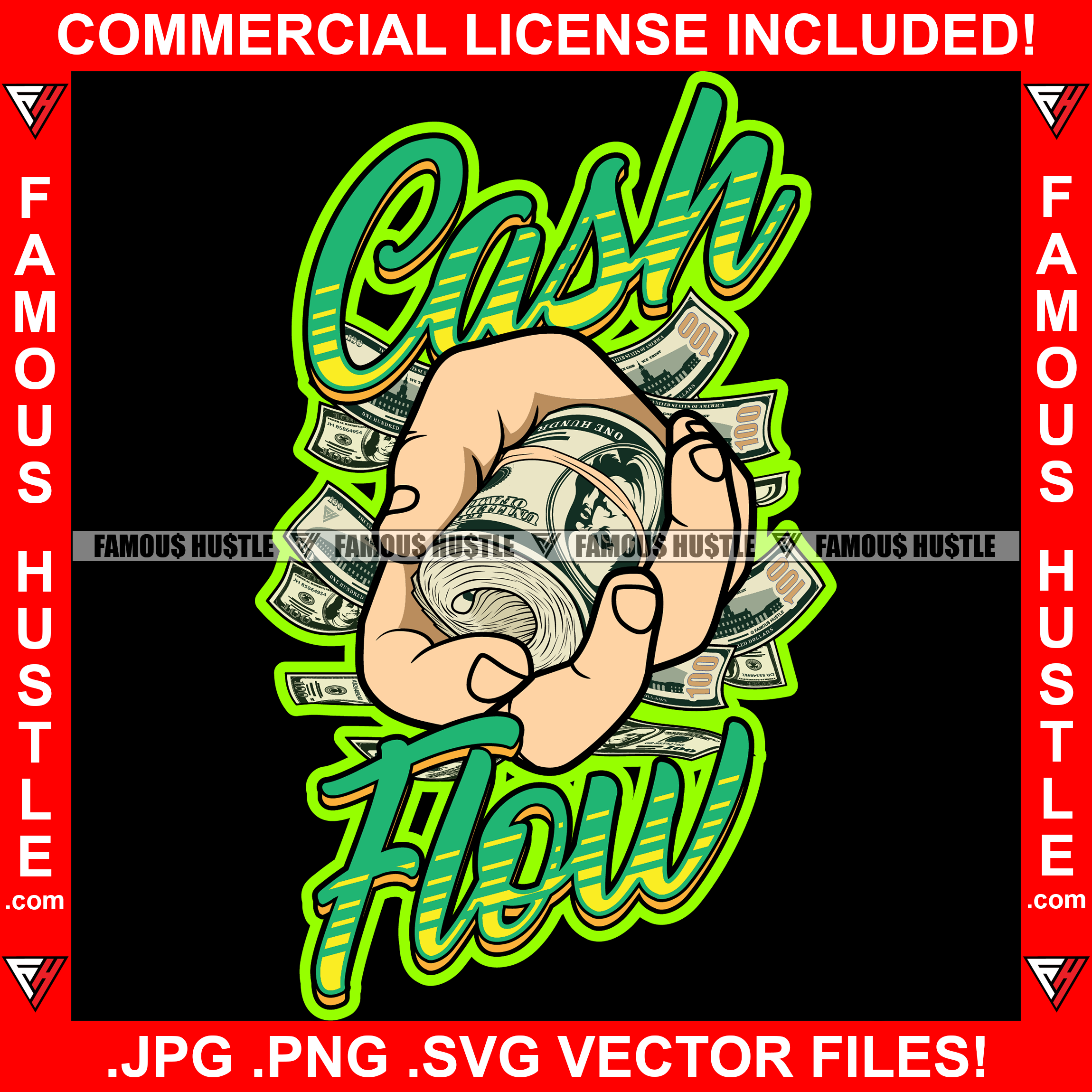 Cash Flow Man Hand Money Roll Hip Hop Rap Rapper Plug Trap Street Hood ...