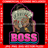 Boss Sexy Gangster Black Lady Female Cash Money Face Cover Gold Jewelry Red Nails Tattoo Hip Hop Rap Plug Trap Street Hood Ghetto Hustler Hustling Drip Rich Thug Famous Hustle Quote Art Graphic Design Logo Print Printing Vector SVG Cut File