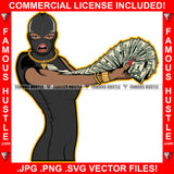 Blessed Vibes Sexy Gangster Black Lady Female Ski Mask Spreading Cash Stack Spread Arm Money Gold Jewelry Hip Hop Rap Plug Ghetto Swag Thug Famous Hustle Baller Trapper Art Graphic Design Logo T-Shirt Print Printing JPG PNG SVG Vector Cut File