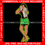 Behind Every Successful Women Is Herself Sexy Gangster Lady Female Cash Money Bundles Gold Jewelry High Heels Hip Hop Rap Plug Trap Street Hood Ghetto Hustling Famous Hustle Art Graphic Design Logo T-Shirt Print Printing JPG PNG SVG Vector Cut File