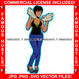 Money Talks Sexy Gangster Woman Female Licking Cash Bundles Gold Jewelry High Heels Hip Hop Rap Rapper Street Hood Ghetto Swag Thug Hustler Hustling Famous Hustle Art Graphic Design Logo T-Shirt Print Printing JPG PNG SVG Vector Cut File