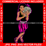 Make Money Dripping Sexy Gangster Lady Female Cash Money Gold Jewelry Hip Hop Rap Rapper Plug Trap Street Hood Ghetto Swag Thug Hustler Hustling Famous Hustle Baller Trapper Art Graphic Design Logo T-Shirt Print Printing JPG PNG SVG Vector Cut File