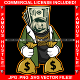 Paper Chaser Gangster 100 Dollar Bill Money Gold Jewelry Boss Dress Hip Hop Rap Rapper Plug Trap Street Hood Ghetto Hustler Hustling Famous Hustle Baller Trapper Art Graphic Design Logo T-Shirt Print Printing JPG PNG SVG Vector Cut File
