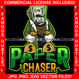 Paper Chaser Gangster 100 Dollar Bill Money Gold Jewelry Boss Dress Hip Hop Rap Rapper Plug Trap Street Hood Ghetto Hustler Hustling Famous Hustle Baller Trapper Quote Art Graphic Design Logo T-Shirt Print Printing JPG PNG SVG Vector Cut File