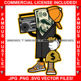Hard Earned Gangster 100 Dollar Bill Cash Money Bag Recorder Tap Gold Jewelry Boss Dress Hip Hop Rap Plug Trap Street Hood Ghetto Swag Thug Hustler Hustling Famous Hustle Art Graphic Design Logo T-Shirt Print Printing JPG PNG SVG Vector Cut File