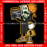 Hard Earned Gangster 100 Dollar Bill Cash Money Bag Recorder Tap Gold Jewelry Boss Dress Hip Hop Rap Plug Trap Street Hood Ghetto Swag Thug Hustler Hustling Famous Hustle Art Graphic Design Logo T-Shirt Print Printing JPG PNG SVG Vector Cut File