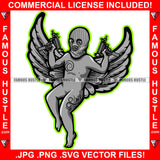 Trap Demon Gangster Statue Thug Tattoos Devil Wings Ski Mask Machine Guns Hip Hop Rap Rapper Plug Trap Street Hood Ghetto Swag Thug Hustler Hustling Famous Hustle Art Graphic Design Logo T-Shirt Print Printing JPG PNG SVG Vector Cut File