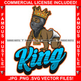 King Baby Gangster Gold Chain Necklace Crown Black Ski Mask Diaper Hip Hop Rap Rapper Plug Trap Street Hood Ghetto Swag Thug Hustler Hustling Flex Drip Famous Hustle Quote Art Graphic Design Logo T-Shirt Print Printing JPG PNG SVG Vector Cut File