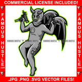 Trap Demon Gangster Statue Thug Tattoos Devil Wings Satan Horns Ski Mask Machine Guns Hip Hop Rap Rapper Plug Trap Street Hood Ghetto Swag Thug Hustler Hustling Famous Hustle Art Graphic Design Logo T-Shirt Print Printing JPG PNG SVG Vector Cut File
