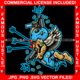 Gangsta Blood Demon Gangster Statue Thug Tattoos Devil Wings Ski Mask Machine Gun Arrows Dying Tattoos Hip Hop Rap Rapper Plug Trap Street Hood Ghetto Swag Thug Famous Hustle Art Graphic Design Logo T-Shirt Print Printing JPG PNG SVG Vector Cut File