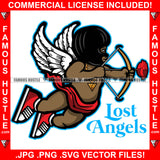 Lost Angels Gangster Angel Wings Ski Mask Shooting Arrow Rose Sneakers Gold Jewelry Hip Hop Rap Plug Hood Ghetto Swag Thug Hustler Hustling Famous Hustle Baller Trapper Quote Art Graphic Design Logo T-Shirt Print Printing JPG PNG SVG Vector Cut File