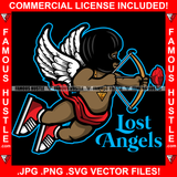 Lost Angels Gangster Angel Wings Ski Mask Shooting Arrow Rose Sneakers Gold Jewelry Hip Hop Rap Plug Hood Ghetto Swag Thug Hustler Hustling Famous Hustle Baller Trapper Quote Art Graphic Design Logo T-Shirt Print Printing JPG PNG SVG Vector Cut File